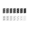 Set of black and white dominoes.